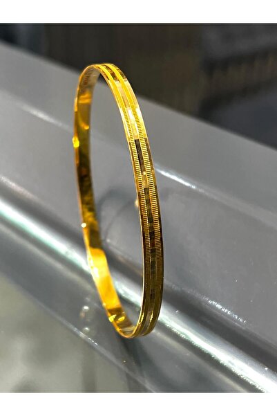 17 gr (Gram) Klasik Tırtıklı Ray Kibrit Çöpü Bilezik 22 Ayar Altın