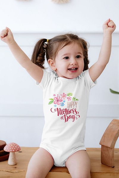 Lilabio Mother's Day - 100% Cotton Short Sleeve Baby Bodysuit
