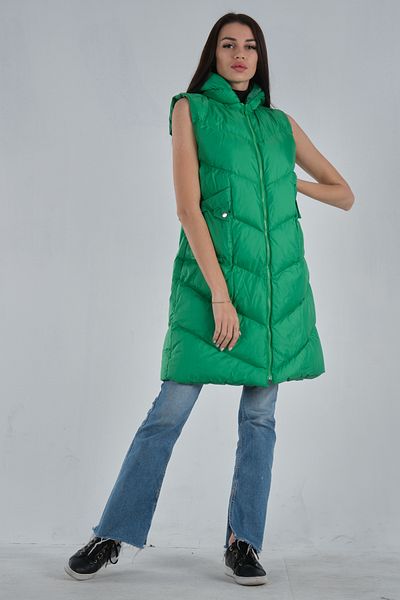 Feminist Double Pocket Hooded Inflatable Vest Green31070145