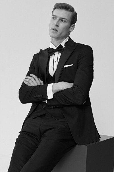 ALTINYILDIZ CLASSICS Men's Slim Fit Slim Fit Vest Tuxedo Groom Suit