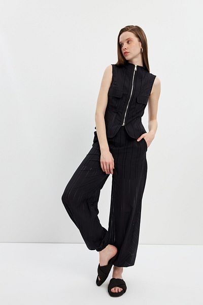 STELLA PULVIS Elastic Waist Black Shorts Jogger Pants