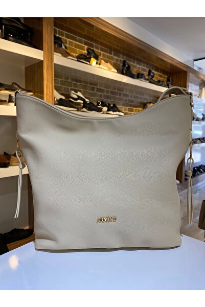 Armine ARMİNE Kaliteli Şık ve Kullanışlı Büyük Boy  Krem Rengi Yumuşak Deri E...