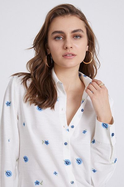 STELLA PULVIS Cămașă albastră florală de damă