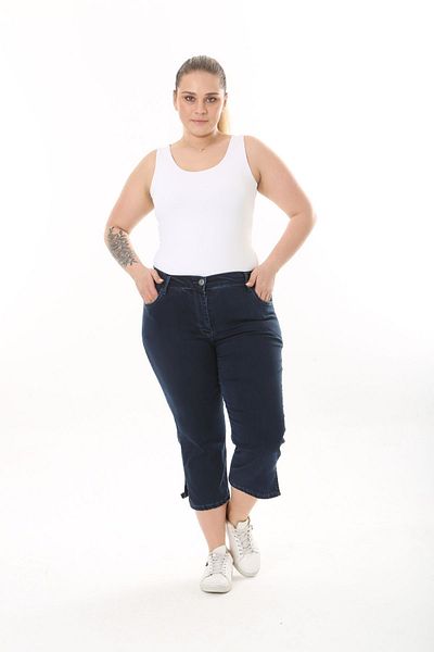 EYLÜL BUTİK Women's Elastic Waist Capri