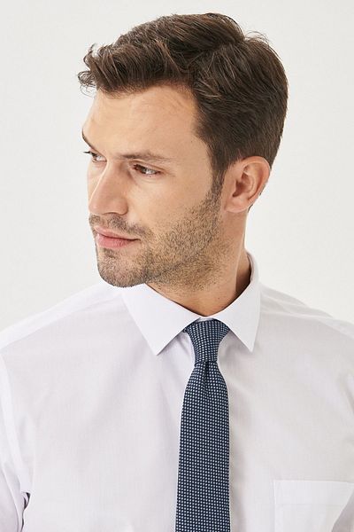 AC&Co / Altınyıldız Classics Λευκό πουκάμισο Comfort Fit - Ανδρικό, Άνετη εφαρμογή, Εύκολο σιδέρωμα, Κλασικός γιακάς