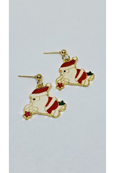 Porsuk Alternatif أقراط عيد الميلاد المصنوعة يدويا