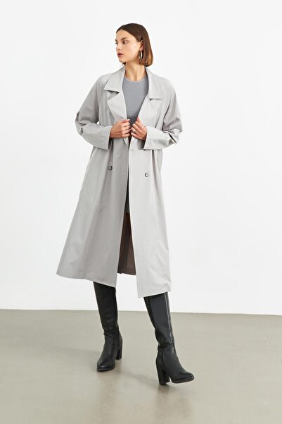 STELLA PULVIS Тренч без підкладки з сірим поясом