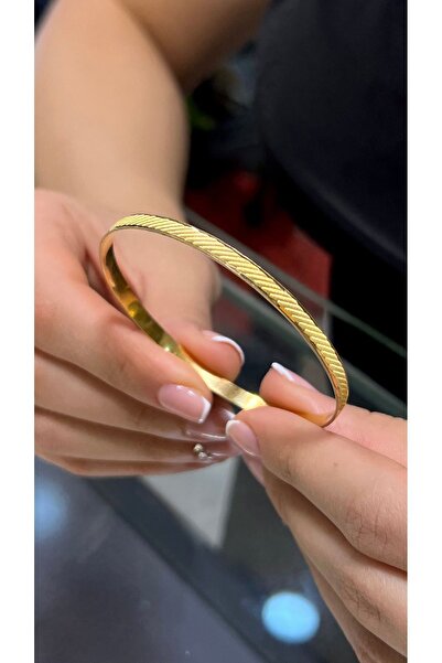 25 gr (Gram) Burma Desenli Kibrit Çöpü Bilezik 22 Ayar Altın