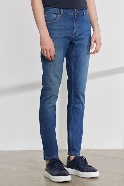 AC&Co / Altınyıldız Classics Erkek Lacivert Ekstra Slim Fit Dar Kesim Pamuklu...