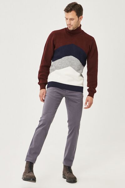 AC&Co / Altınyıldız Classics Men's Anthracite Slim Fit Slim Fit Cotton Flexible Chino Trousers