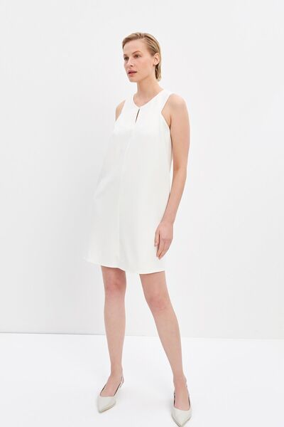 STELLA PULVIS Beyaz Halter Yaka Mini Elbise