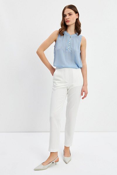 STELLA PULVIS High Waist White Carrot Pants - Elastic
