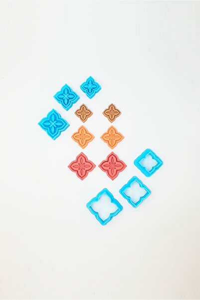 WE3D طقم بلاط سيراميك بوليمر كلاي مغربي مكون من 6 قوالب 2-2,5-3 سم