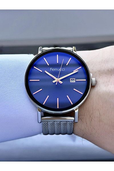 Ferrucci Men's Wicker Strap Wristwatch
