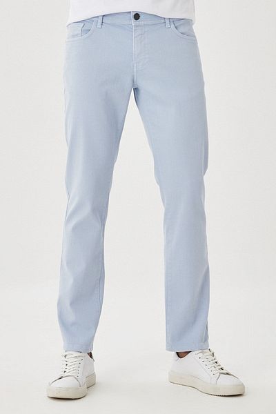 ALTINYILDIZ CLASSICS Men's Blue 360 Degree All-Direction Stretch Slim Fit Slim Fit Cotton Flexible Comfortable Trousers