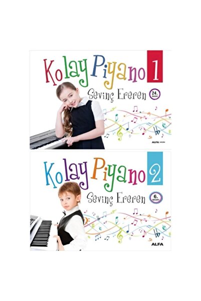 Alfa Yayınları Kolay Piyano 1 - Kolay Piyano 2 - Sevinç Ereren - 2 Kitap Set