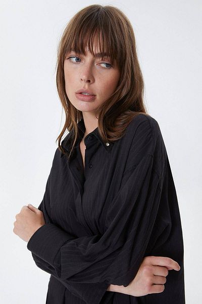 STELLA PULVIS Cămașă neagră oversize de damă