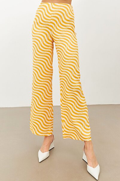 STELLA PULVIS Turuncu Yüksek Bel Wide Leg Pantolon