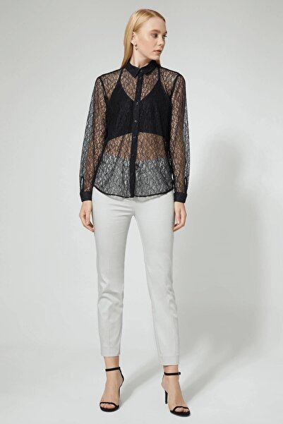 STELLA PULVIS Cămașă cu dantelă neagră