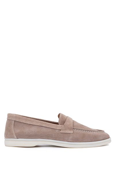 Tamer Tanca Women's Genuine Leather Mink Suede Loafer Shoes
