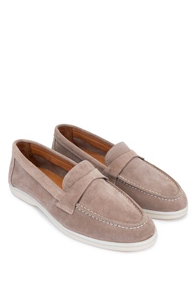 Tamer Tanca Women's Genuine Leather Mink Suede Loafer Shoes