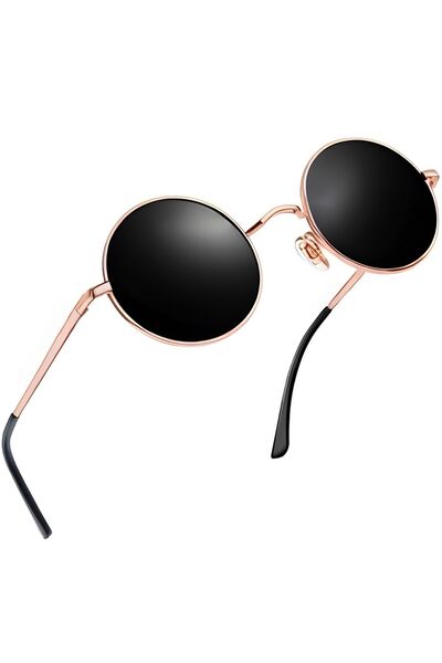 Polo55 Zeda Yuvarlak Model Metal Çerçeve Rose-Gold Erkek Güneş Gözlüğü