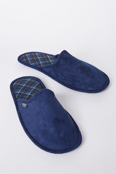 ALTINYILDIZ CLASSICS Pánské pantofle Twigy House Navy Blue Soft Sole Groom Dowry Bundle