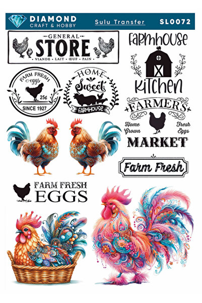 Buhobi ورق نقل مائي من ديماوند مقاس 25 × 35 سم - SL0072