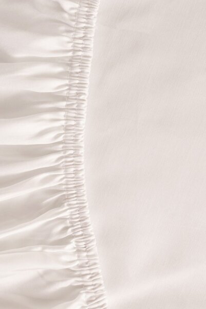 Penelope White 100% Cotton Satin Fitted Sheet Set - 180X200 cm Lia Series