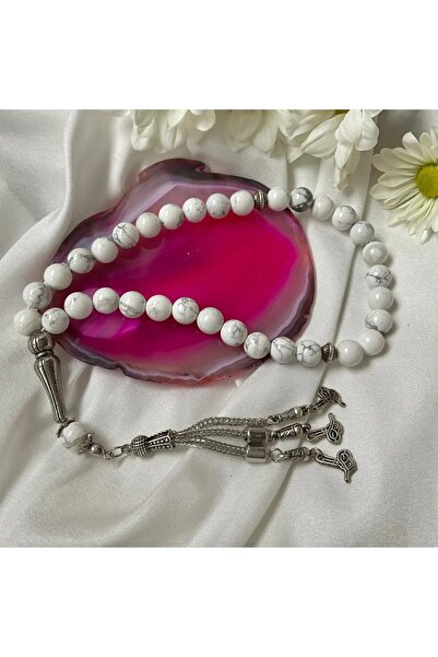 Elifsu Jewelry سبحة صلاة هاولايت من الحجر الطبيعي - قطع الأوجه