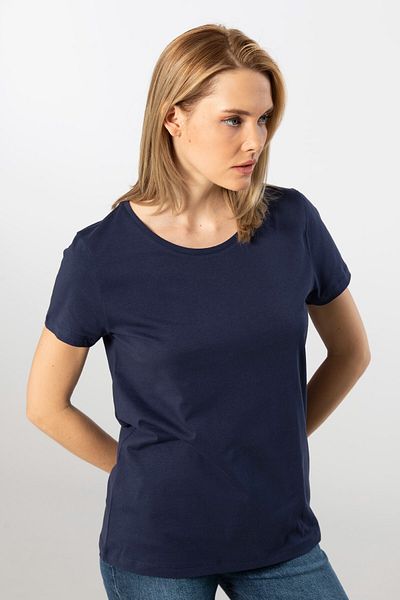 Wtshirt Tricou de damă 100% bumbac cu guler zero - mânecă scurtă