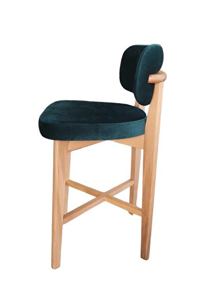 Pİ MOBİLYA HİLAL AHŞAP NATUREL SANDALYE, 67 CM OTURUM YÜKSEKLİĞİ ADA MUTFAK VE BAR SANDALYESİ SİLİNEBİLİR KUMAŞ