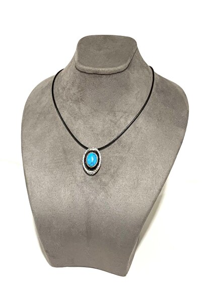 Doğan Silver 925 AYAR GÜMÜŞ FİRUZE TAŞLI OTANTİK KOLYE