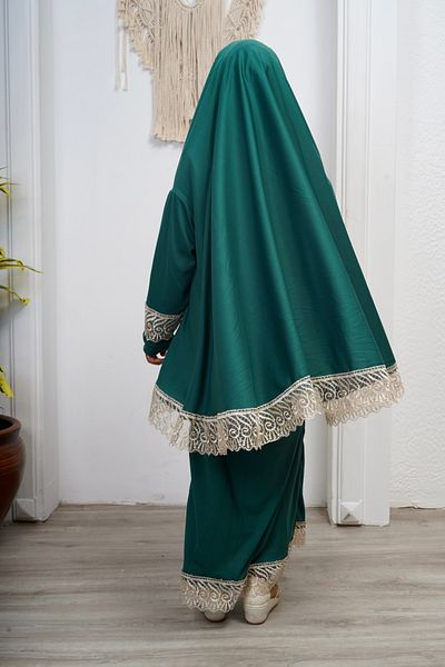 Kutay Collection Κοριτσίστικο φόρεμα προσευχής δύο τεμαχίων - με μαντίλα