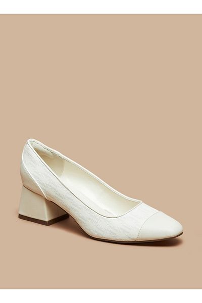 ELLE Women's Monogram Detail Slip-On Shoes with Block Heels