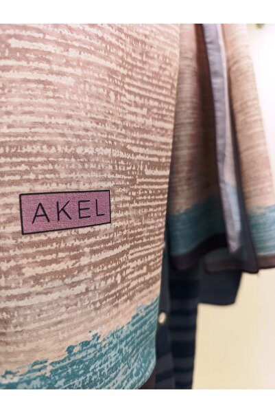 Akel Βαμβακερό σάλι με παστέλ μοτίβο - Μέγεθος 75x185