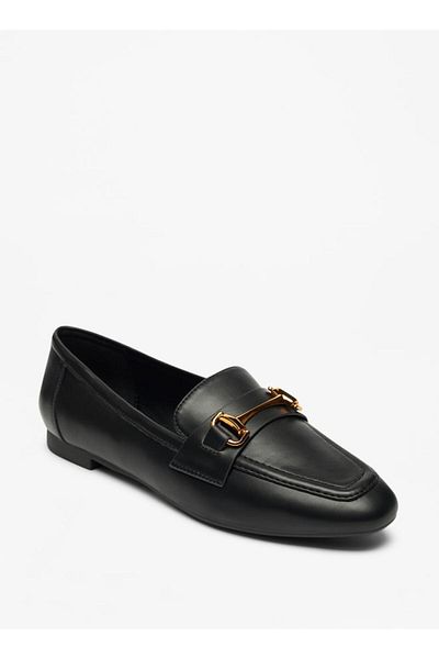 Celeste Women's Solid Slip-On Loafers with Metallic Accent