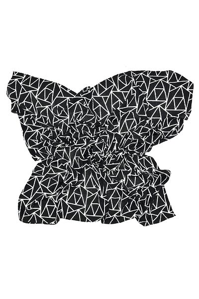 nazipek Mio Jazz Pattern - Eșarfă alb-negru din bumbac de înaltă calitate 100x100cm