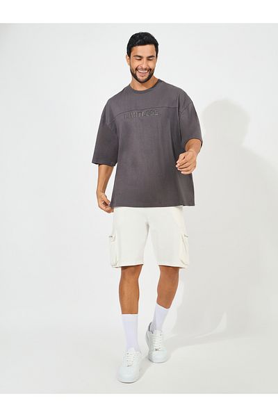 Styli Heavy Cotton Jersey Boxy T-Shirt with Embroidery Detail