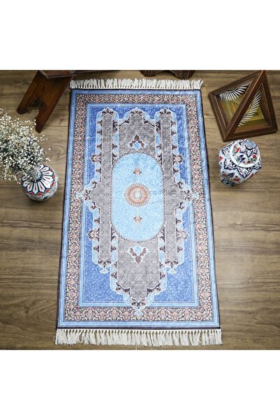 Asyabayrak Синій шовковий килимок для молитви