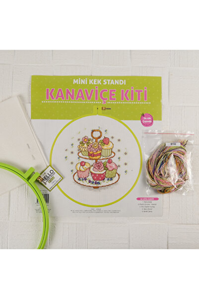 TUVA Kanaviçe Nakış Kiti Mini Kek Standı 24 Cm