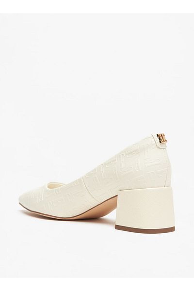ELLE Women's Monogram Embossed Block Heel Pumps