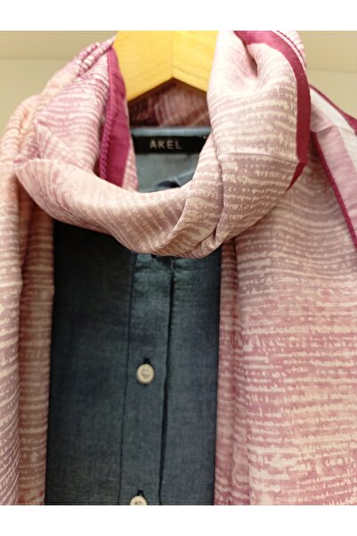 Akel Βαμβακερό σάλι με παστέλ μοτίβο - Μέγεθος 75x185