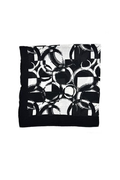 nazipek Mio Jazz Pattern - Eșarfă alb-negru din bumbac de înaltă calitate 100x100cm Cazz