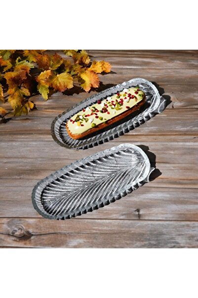 YzHome 2 Li Cam Kayık Tabak Sunum Servis Tabağı Mini Boy 18cm