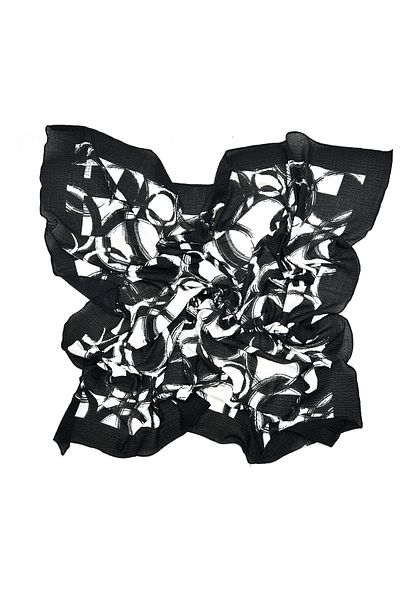 nazipek Mio Jazz Pattern - Eșarfă alb-negru din bumbac de înaltă calitate 100x100cm Cazz
