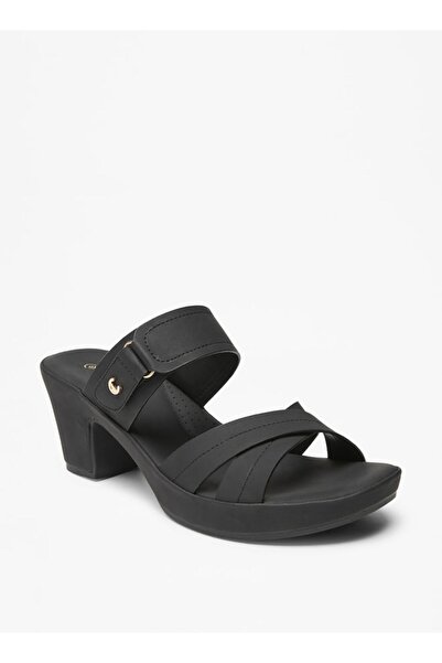 Le Confort Solid Slip-On Cross Strap Sandals