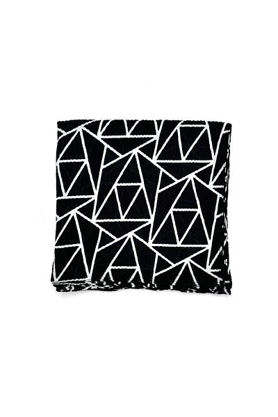 nazipek Mio Jazz Pattern - Eșarfă alb-negru din bumbac de înaltă calitate 100x100cm