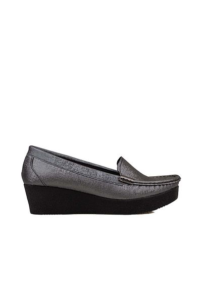 m2s Silver Comfort Wedge Casual Shoes
