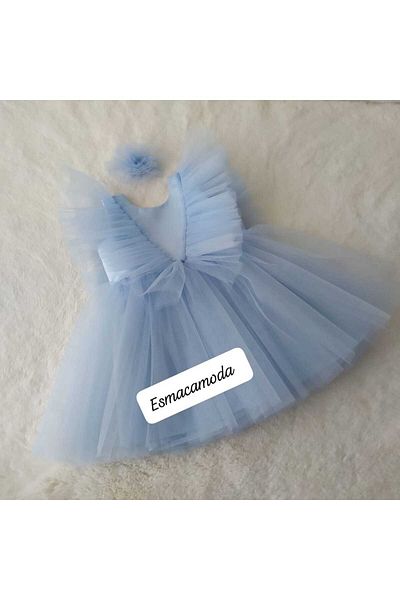 esmacamoda Синя рокля от тюл за момиче